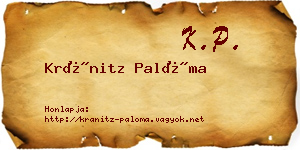 Kránitz Palóma névjegykártya